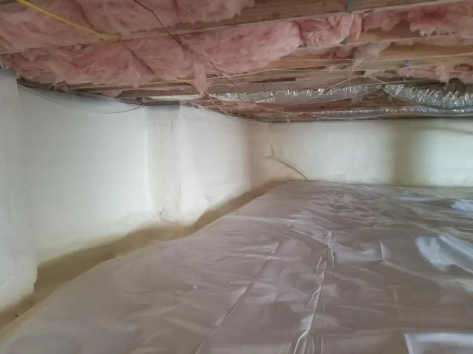 Crawl space encapsulation with closed-cell spray foam for Attic Insulation in Cibolo